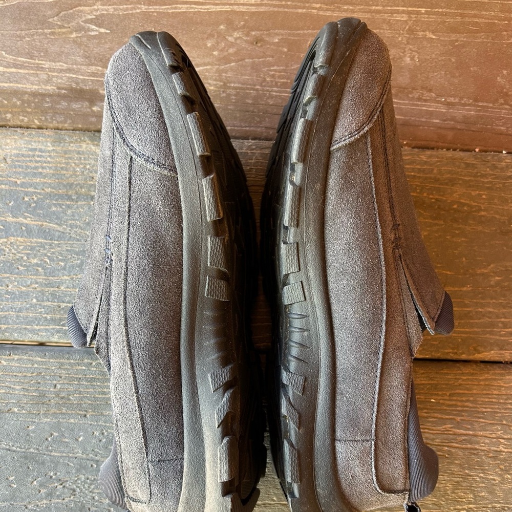Lands' End Kids' Suede Slip-On Loafers - Gray